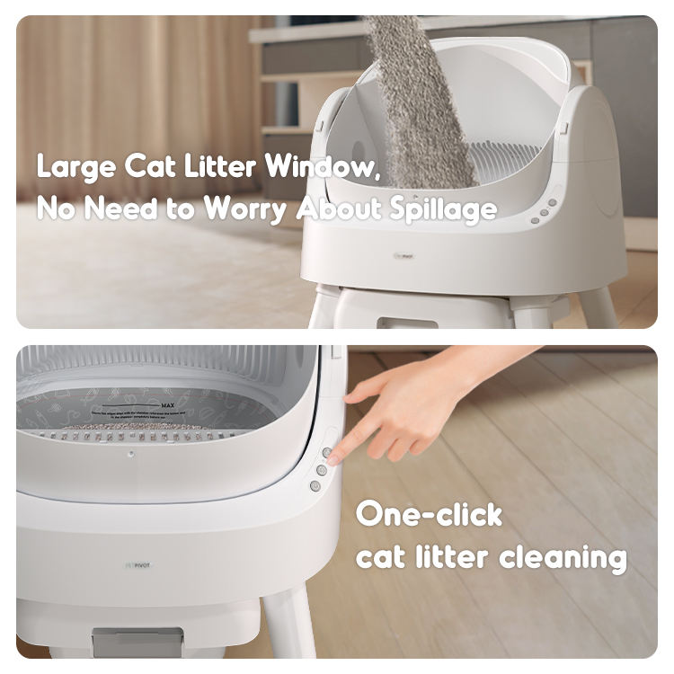 Self-Cleaning Open-Top Cat Litter Box — Easy, Clean, and Stress-Free Pet Care