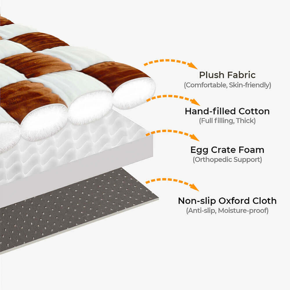 Chessboard Chic Meets Joint Support – Roomy Dog Sofa & Bed