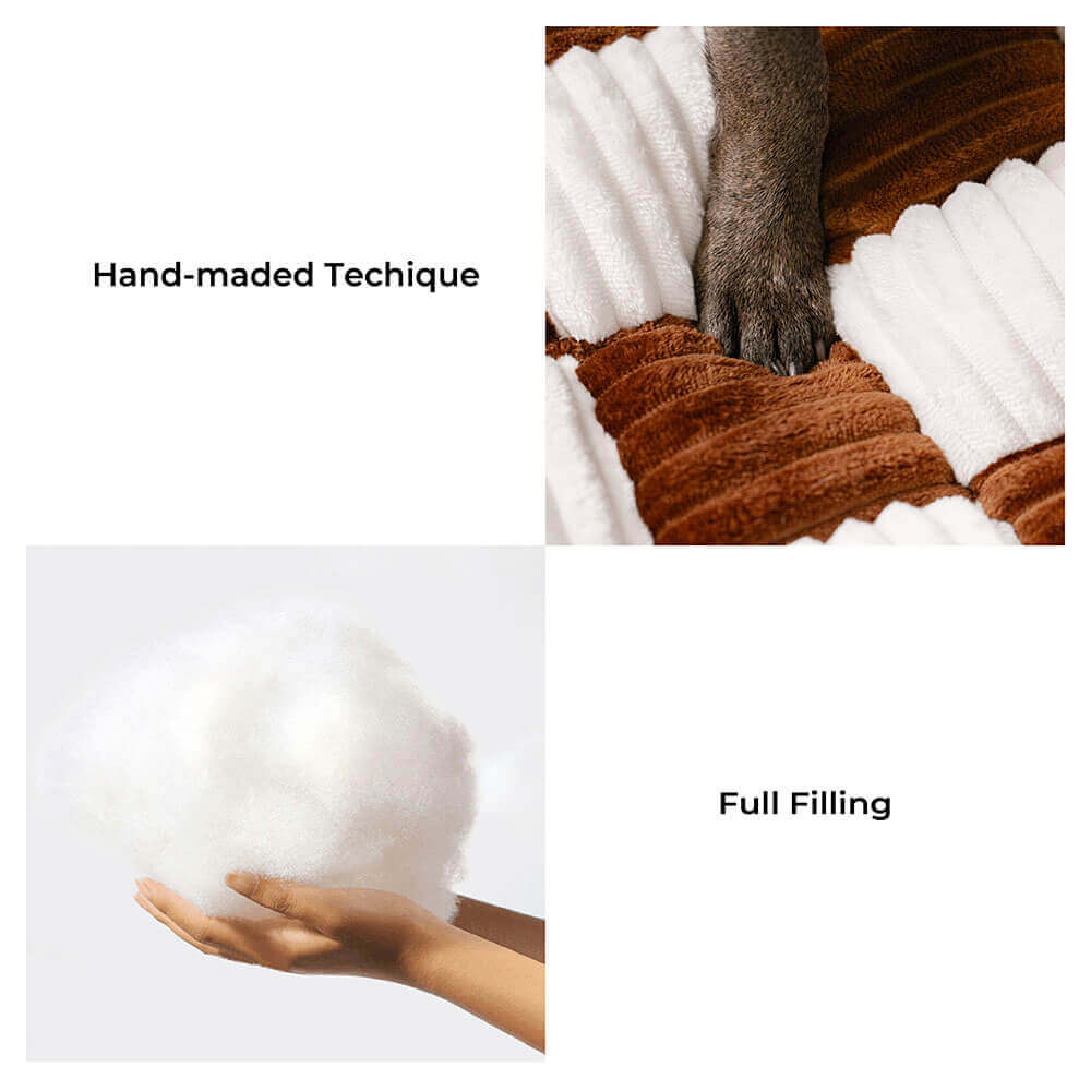 Chessboard Chic Meets Joint Support – Roomy Dog Sofa & Bed