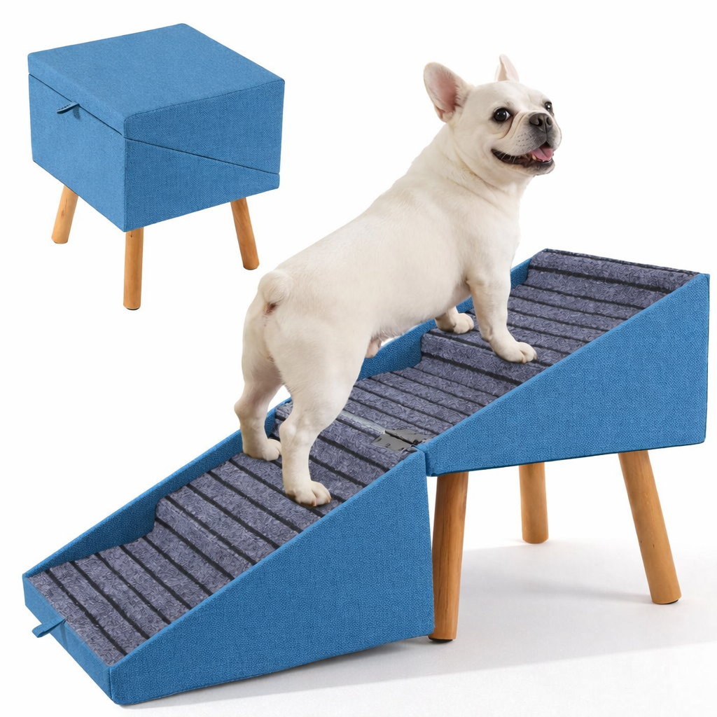 Foldable 4-Step Dog Stairs & Ramp for Couch and Bed