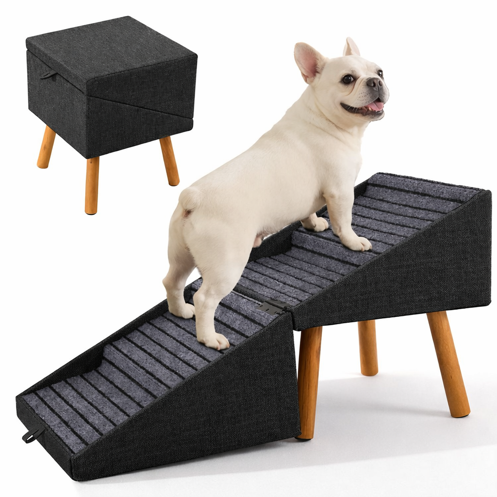 Foldable 4-Step Dog Stairs & Ramp for Couch and Bed