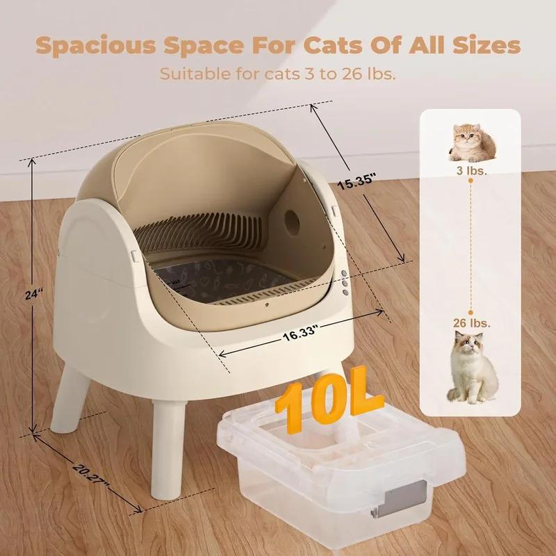 Self-Cleaning Open-Top Cat Litter Box — Easy, Clean, and Stress-Free Pet Care