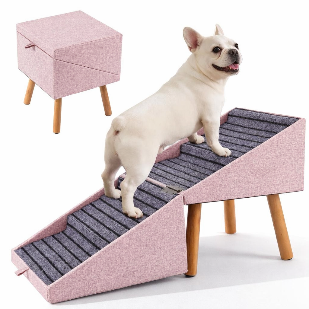 Foldable 4-Step Dog Stairs & Ramp for Couch and Bed